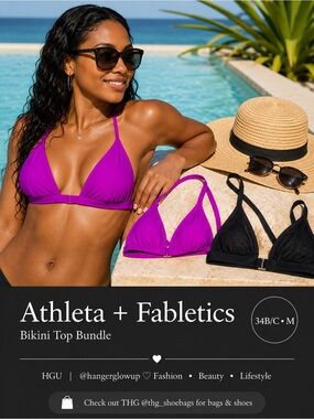 Athleta + Fabletics Bikini Top Bundle | Medium